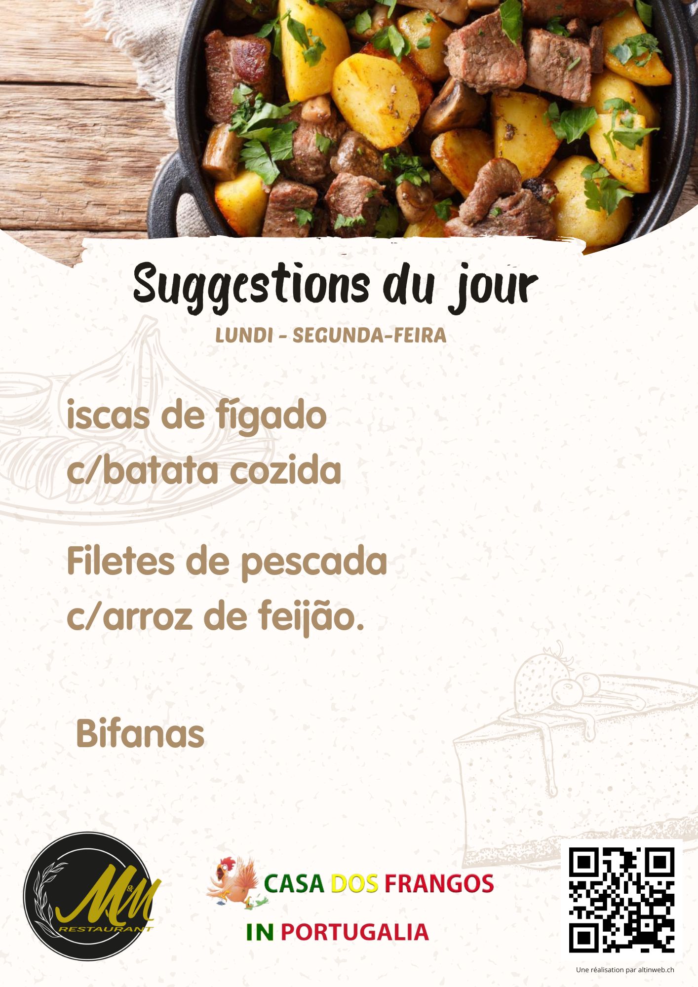 Lundi - Segunda-feira - Suggestion du jour